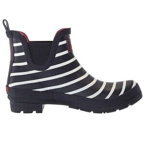 Joules Wellibob French Navy Striped Chelsea Ankle Rain Boot Women’s Size 6